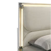 Dima Twin Size Bed with Pull Out Trundle & LED Headboard | Pearl White