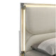 Dima Twin Size Bed with Pull Out Trundle & LED Headboard | Pearl White
