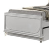 Dima Twin Size Bed with Pull Out Trundle & LED Headboard | Pearl White