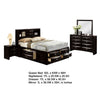 Simo 4pc Queen Bedroom Set w Bookcase Headboard w Drawers | Black