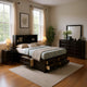 Simo 4pc Queen Bedroom Set w Bookcase Headboard w Drawers | Black