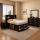 Simo 5pc Queen Bedroom Set w Bookcase Headboard | 2 Nightstands | Black