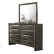 Simo 4pc Queen Bedroom Set w Bookcase Headboard w Drawers | Gray
