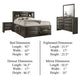 Simo 4pc Queen Bedroom Set w Bookcase Headboard w Drawers | Gray