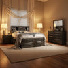 Simo 4pc Queen Bedroom Set w Bookcase Headboard w Drawers | Gray