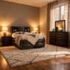 Simo 4pc Queen Bedroom Set w Bookcase Headboard w Drawers | Gray