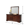 Deyr 2pc Dresser & Mirror Set | 6 Drawers | Louis Philippe Style | Brown