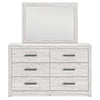 Cany 2pc Dresser & Mirror Set | 6 Drawers | Black Handles | Whitewash