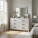 Cany 2pc Dresser & Mirror Set | 6 Drawers | Black Handles | Whitewash