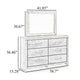 Cany 2pc Dresser & Mirror Set | 6 Drawers | Black Handles | Whitewash