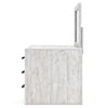 Cany 2pc Dresser & Mirror Set | 6 Drawers | Black Handles | Whitewash