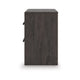 Peny Bedside Nightstand | 2 Drawers w Long Metal Handles | Charcoal Black