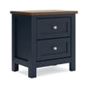 Docken Nightstand | 2 Drawers | Shaker Style | Slate Blue & Light Brown