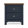 Docken Nightstand | 2 Drawers | Shaker Style | Slate Blue & Light Brown
