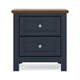 Docken Nightstand | 2 Drawers | Shaker Style | Slate Blue & Light Brown