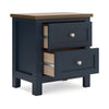 Docken Nightstand | 2 Drawers | Shaker Style | Slate Blue & Light Brown