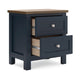 Docken Nightstand | 2 Drawers | Shaker Style | Slate Blue & Light Brown