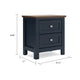 Docken Nightstand | 2 Drawers | Shaker Style | Slate Blue & Light Brown