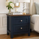 Docken Nightstand | 2 Drawers | Shaker Style | Slate Blue & Light Brown
