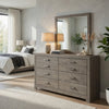Kulv 2pc Dresser & Mirror Set | 6 Drawers w Handles | Vintage Gray