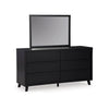 Danzi 2pc Dresser & Mirror Set | 6 Drawers w Integrated Pulls | Black