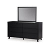 Danzi 2pc Dresser & Mirror Set | 6 Drawers w Integrated Pulls | Black