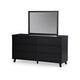 Danzi 2pc Dresser & Mirror Set | 6 Drawers w Integrated Pulls | Black
