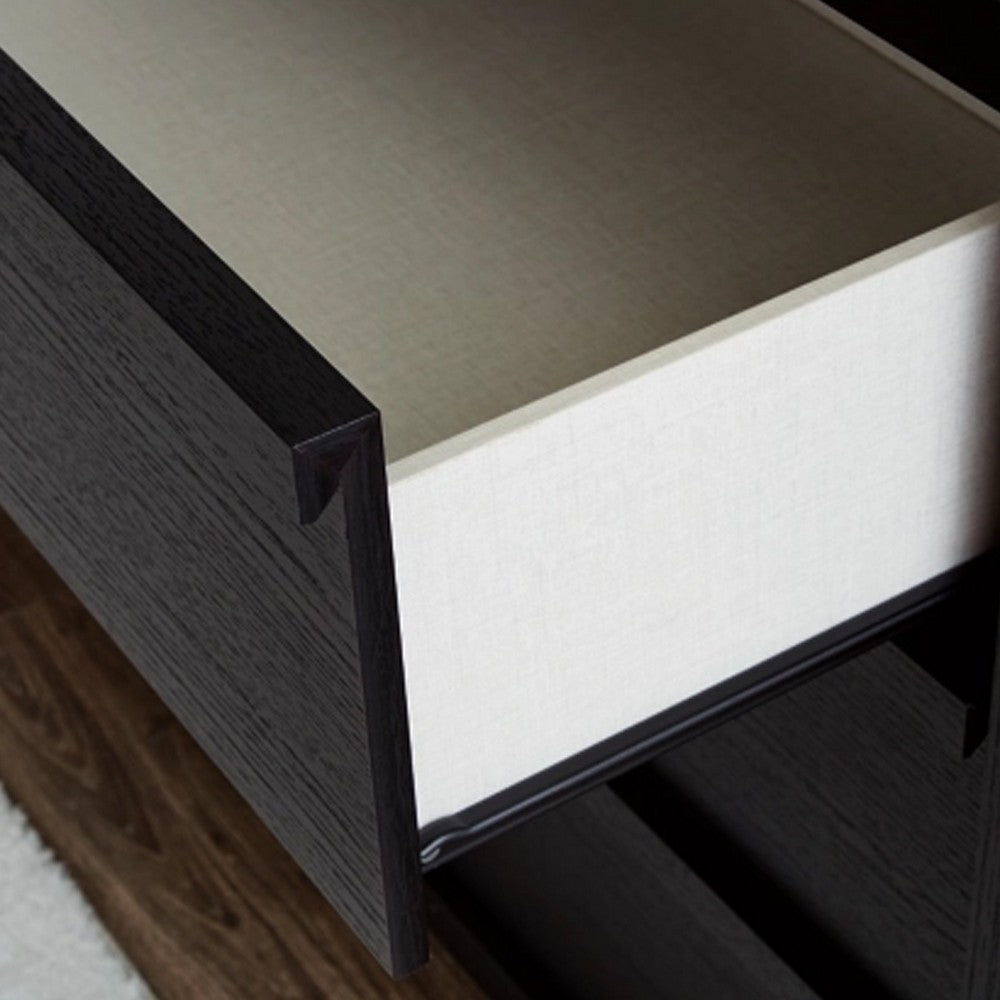 Danzi 2pc Dresser & Mirror Set | 6 Drawers w Integrated Pulls | Black