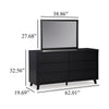 Danzi 2pc Dresser & Mirror Set | 6 Drawers w Integrated Pulls | Black