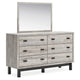 Veso 2pc Dresser & Mirror Set | 6 Drawers | Black Base | Light Gray