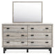 Veso 2pc Dresser & Mirror Set | 6 Drawers | Black Base | Light Gray