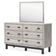 Veso 2pc Dresser & Mirror Set | 6 Drawers | Black Base | Light Gray