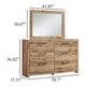 Oma 2pc Dresser & Mirror Set | 6 Drawers w Handles | Golden Brown Wood