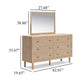 Ciel 2pc Dresser & Mirror Set | 6 Faux Cane Front Drawers | Brown Wood