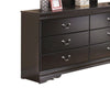 Yara 2pc Dresser & Mirror Set | 6 Drawers w Drop Handles | Dark Brown