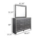 Leva 2pc Dresser & Mirror Set | 6 Drawers w Chrome Handles | Dark Gray