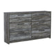 Bays 2pc Dresser & Mirror Set | 6 Drawers | Charcoal Handles | Gray