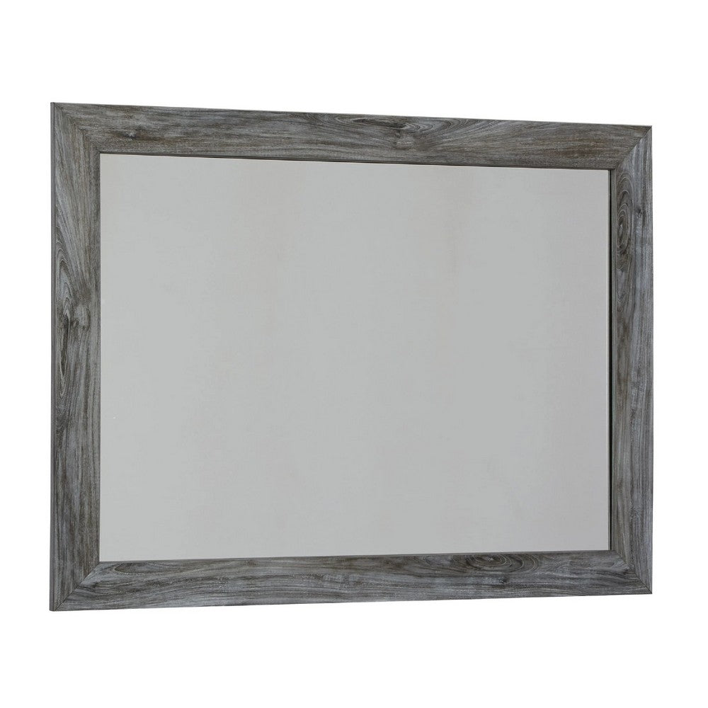 Bays 2pc Dresser & Mirror Set | 6 Drawers | Charcoal Handles | Gray