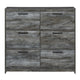 Bays 2pc Dresser & Mirror Set | 6 Drawers | Charcoal Handles | Gray