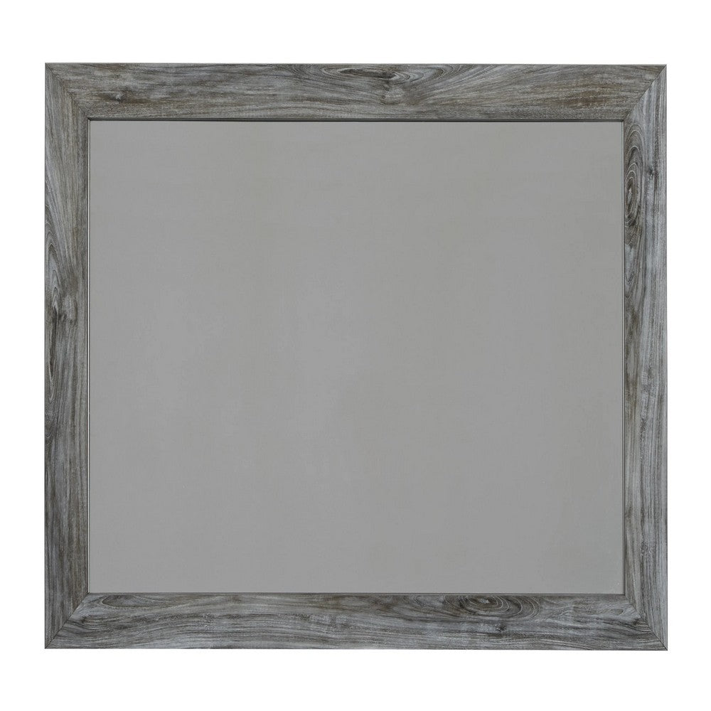 Bays 2pc Dresser & Mirror Set | 6 Drawers | Charcoal Handles | Gray