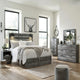 Bays 2pc Dresser & Mirror Set | 6 Drawers | Charcoal Handles | Gray