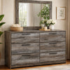 Bays 2pc Dresser & Mirror Set | 6 Drawers | Charcoal Handles | Gray