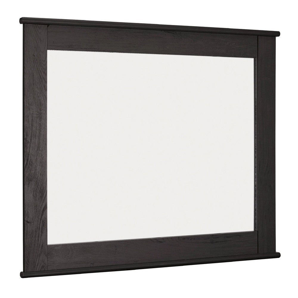 Brin 2pc Dresser & Mirror Set | 7 Drawers | Pewter Handles | Charcoal Gray