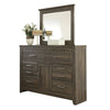 Rye 2pc Dresser & Mirror Set | 6 Drawers w Cabinet | Dark Brown