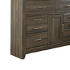 Rye 2pc Dresser & Mirror Set | 6 Drawers w Cabinet | Dark Brown