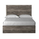 Isnk Queen Size Bed w Plank Headboard | Rustic Gray Laminate Finish