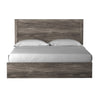 Isnk King Size Bed w Plank Headboard | Rustic Gray Laminate Finish