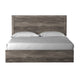 Isnk King Size Bed w Plank Headboard | Rustic Gray Laminate Finish