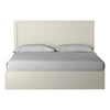 Tely King Size Bed w Plank Panel Headboard | Modern Farmhouse White