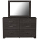 Cyme 2pc Dresser & Mirror Set | 6 Drawers w Handles | Charcoal Black